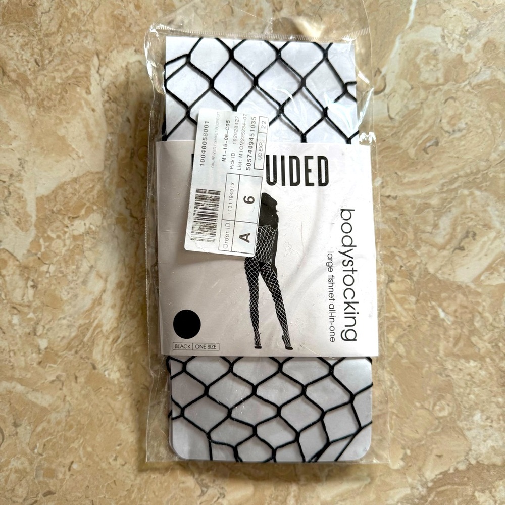 MISSGUIDED BODY FISHNET STOCKING - ONE SIZE, BLACK - NEW IN PACKAGE